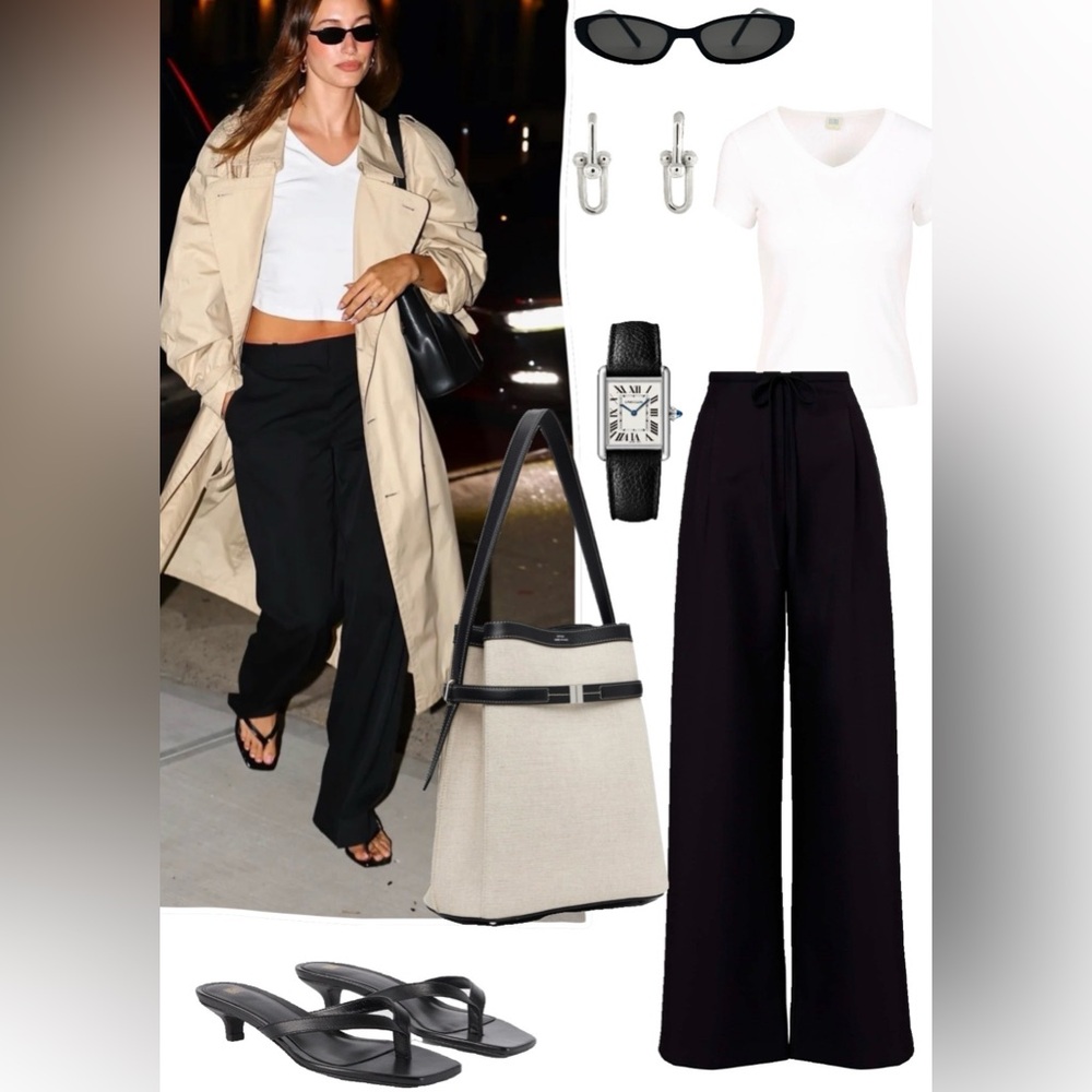 Toteme Belted Backed Bag, Canvas Black Leather - Picture 11 of 17